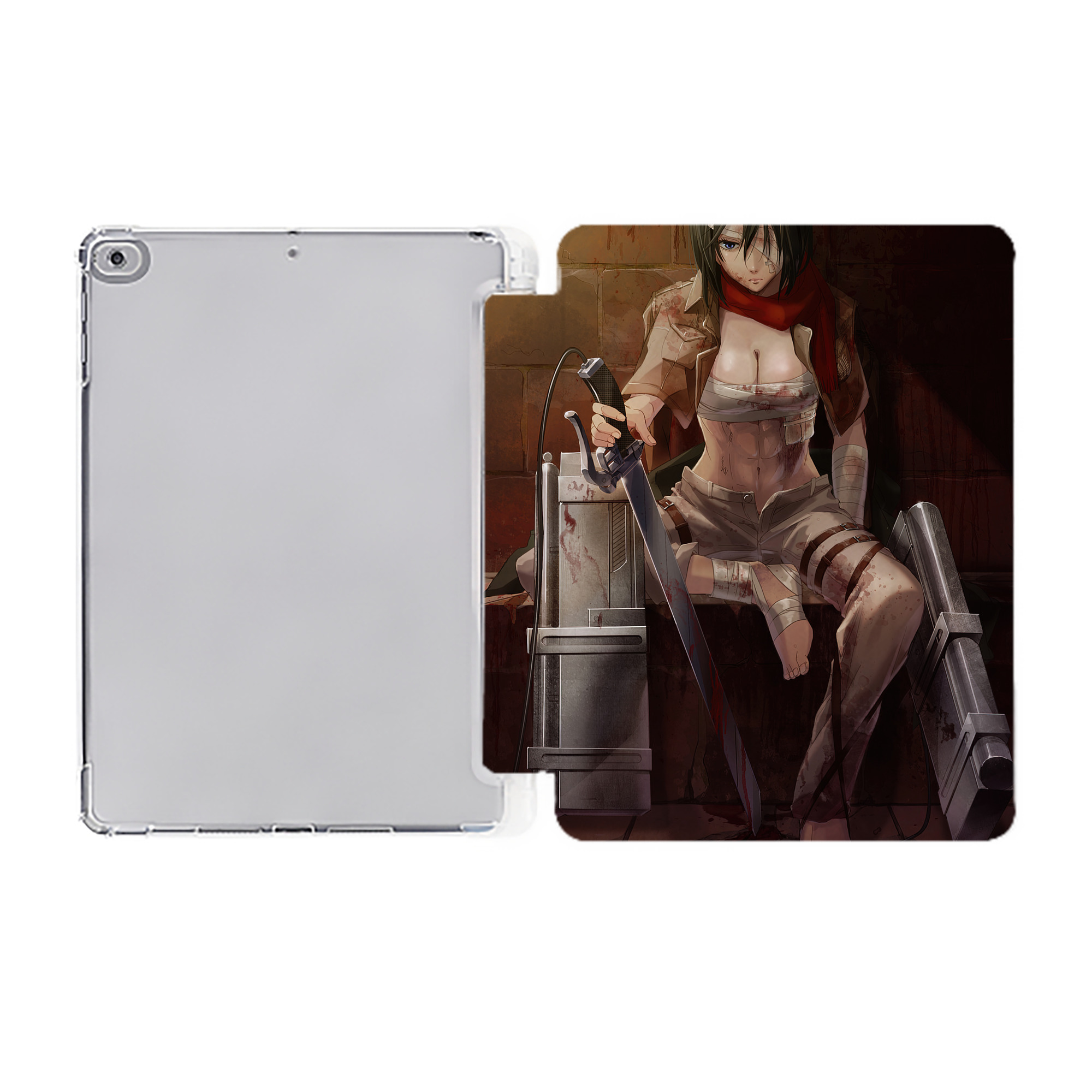 （画像用） 進撃の巨人 Attack on Titan IPad ケース ペン収納付き 三つ折りスタンド PUレザー×シリコン 対応機種9.5/10.5/10.9インチ